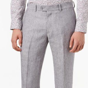 Bar III Men's Light Gray Chambray Slim-Fit Pants